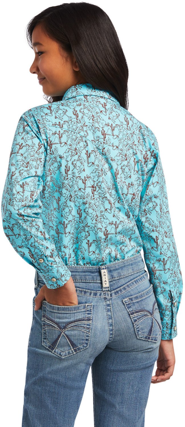 Ariat Girls' R.E.A.L Bucking Bronc Shirt                                                                                         - view number 2
