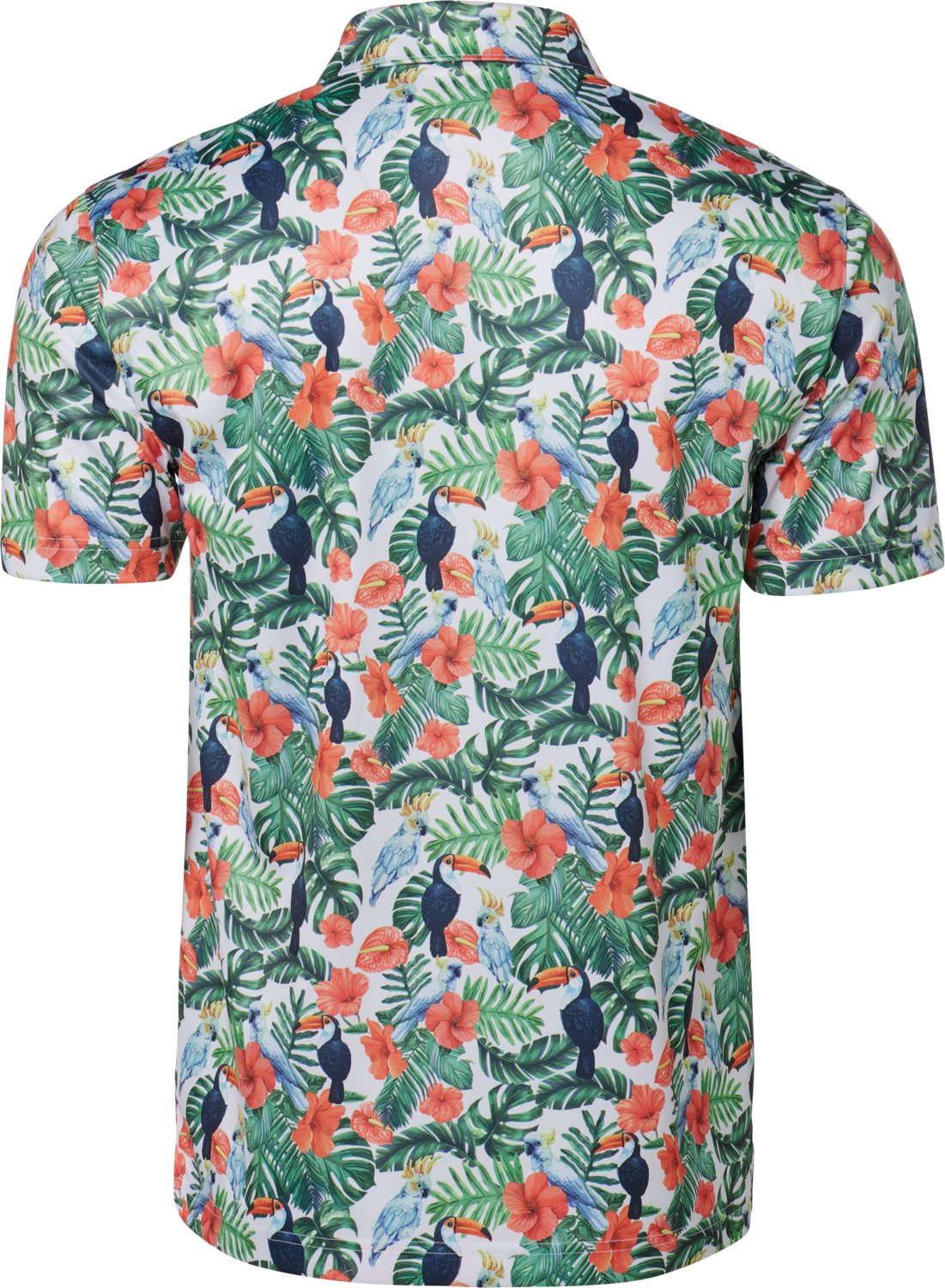 BCG Men's Golf Tropical Birds Printed Polo Shirt - view number 2