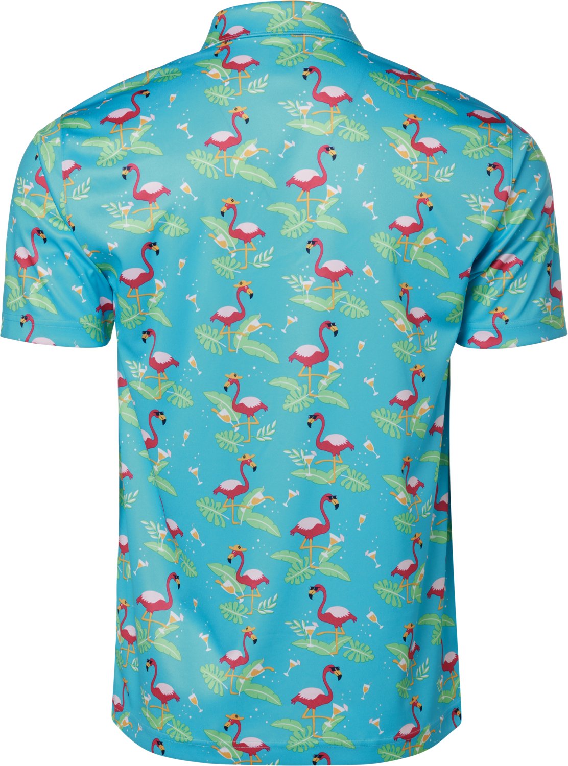 BCG Men's Golf Drinking Flamingo Printed Polo Shirt                                                                              - view number 2