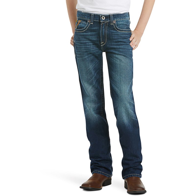 Kid's B5 Slim Boundary Stackable Straight Leg Jeans in Cyclone Cotton, Size: 7 Regular by Ariat