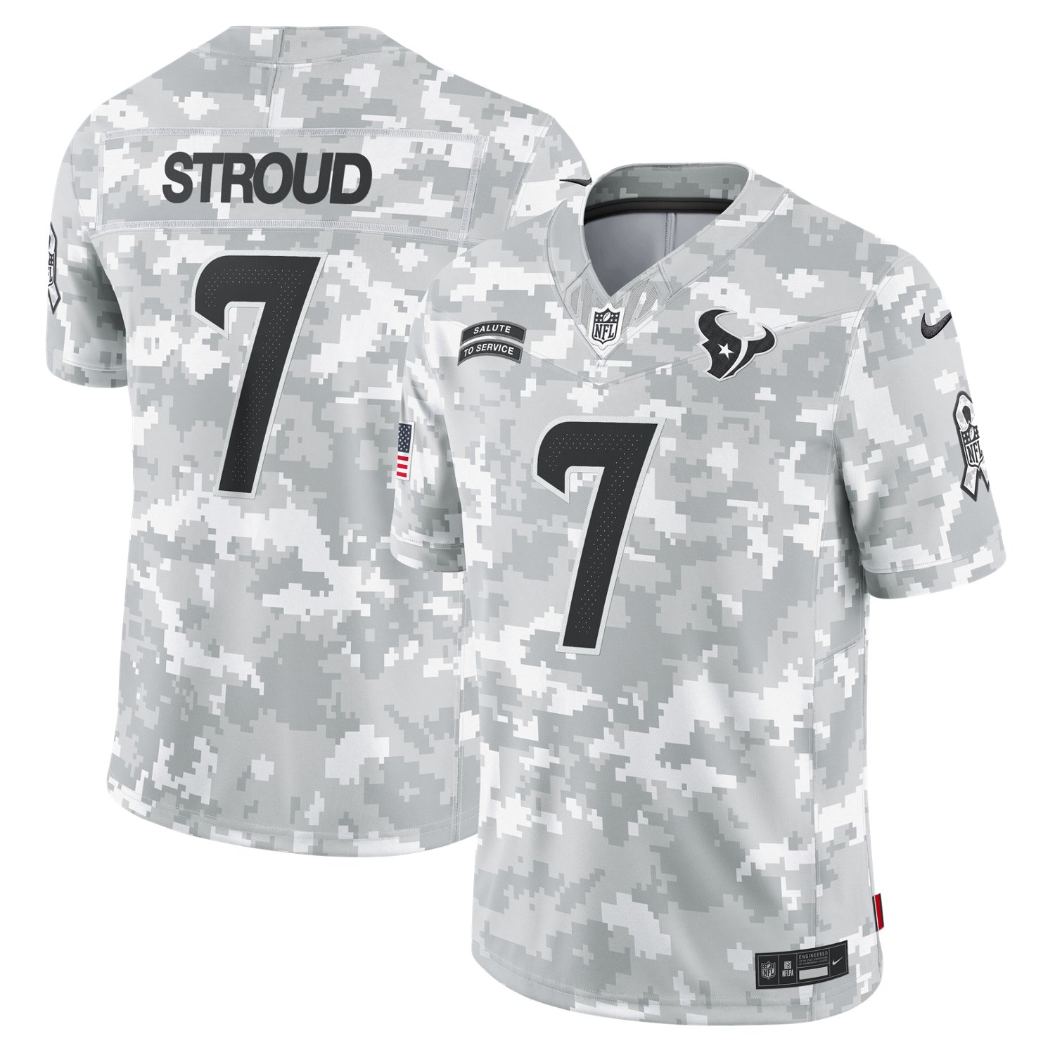 Nike Men's Houston Texans Salute To Service C.J. Stroud #7 Short Sleeve Jersey - view number 3