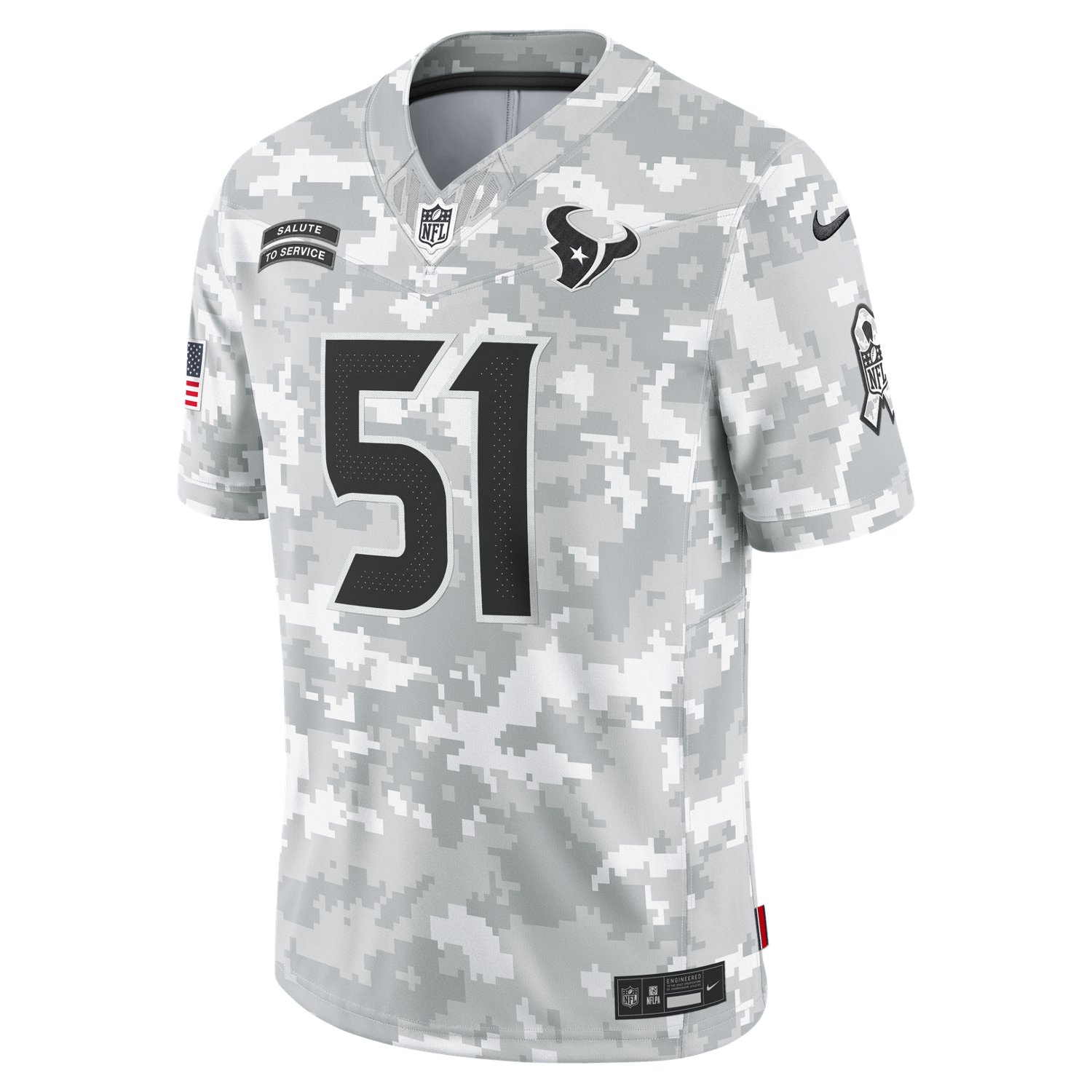 Nike Men's Houston Texans Salute To Service Will Anderson JR #51 Short Sleeve Jersey - view number 2
