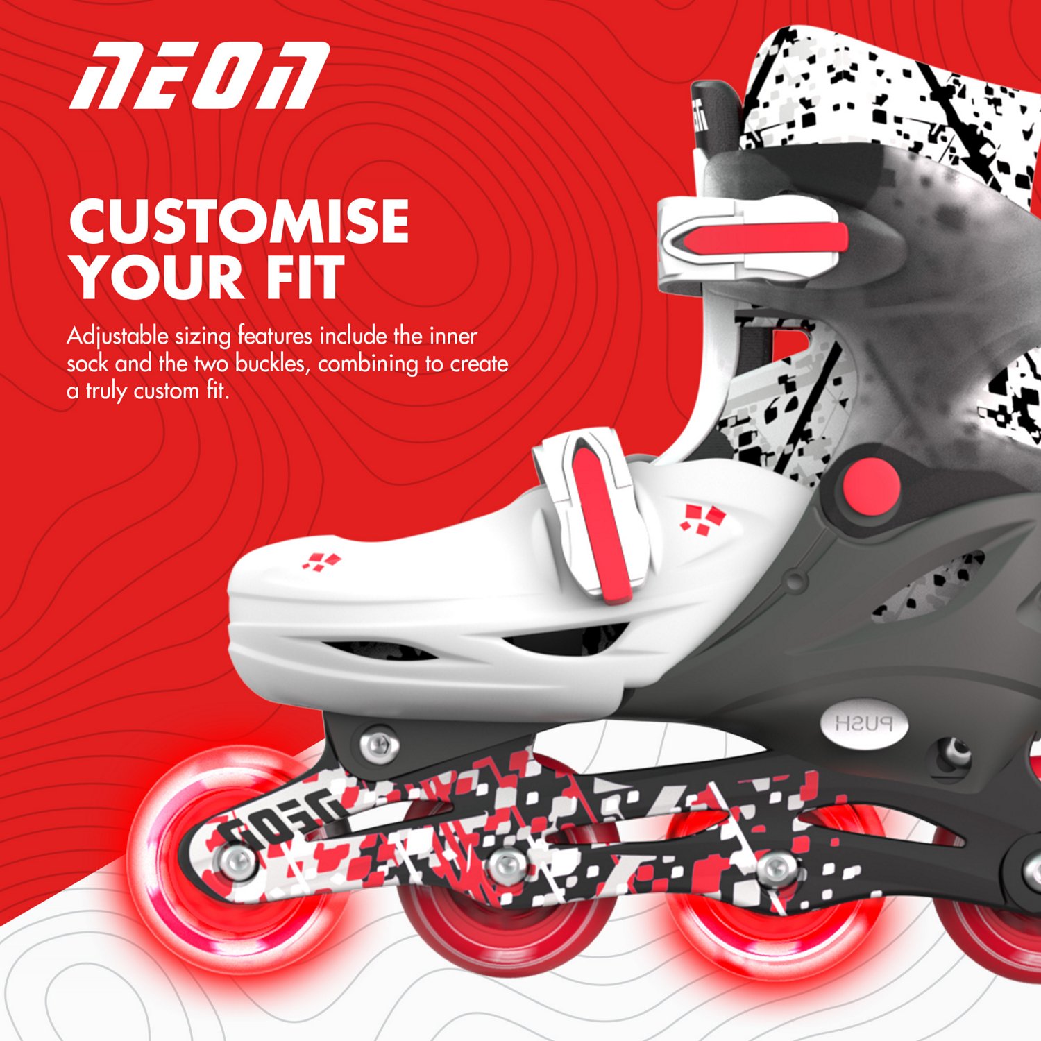 NEON Boys' Combo Inline and Quad Adjustable Light-Up Skates - view number 4