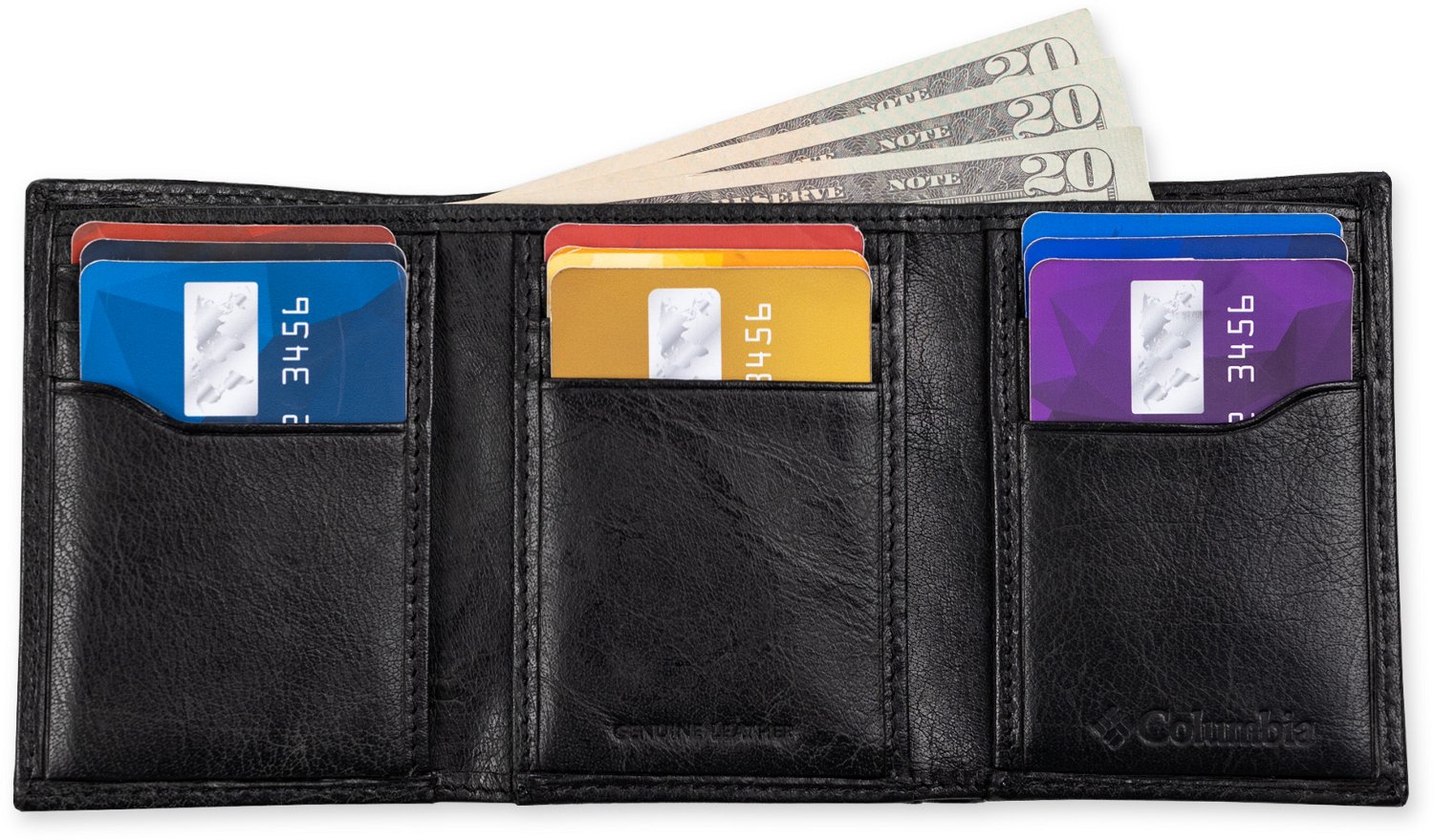 Columbia Men's Trifold w/Zipper Back Wallet                                                                                      - view number 3