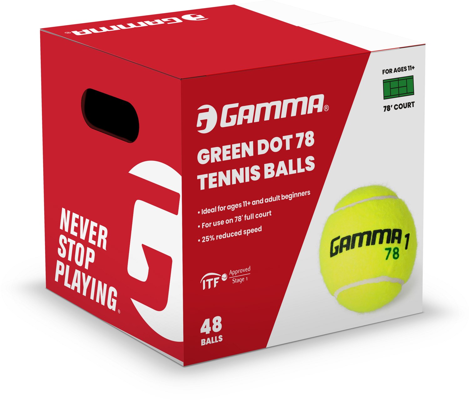 Gamma Green Dot 78 Kids' Tennis Ball 48-Ball Bag - view number 4
