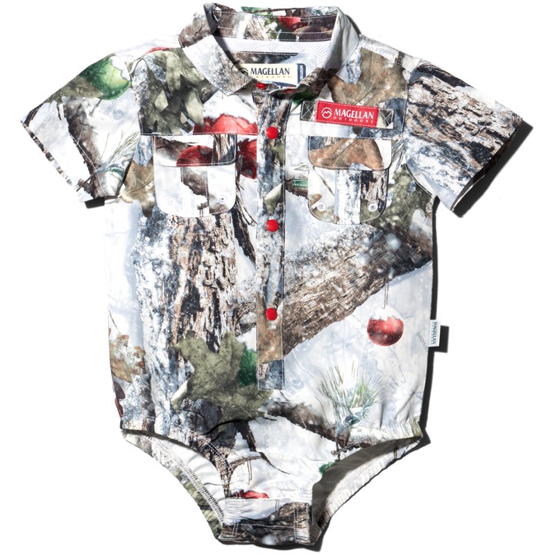 Magellan Outdoors Infant Laguna Madre Boat Short Holiday MO Snowdrift Onesie, 12-18 Months Infant - Boys Athletic Tops at Academy Sports