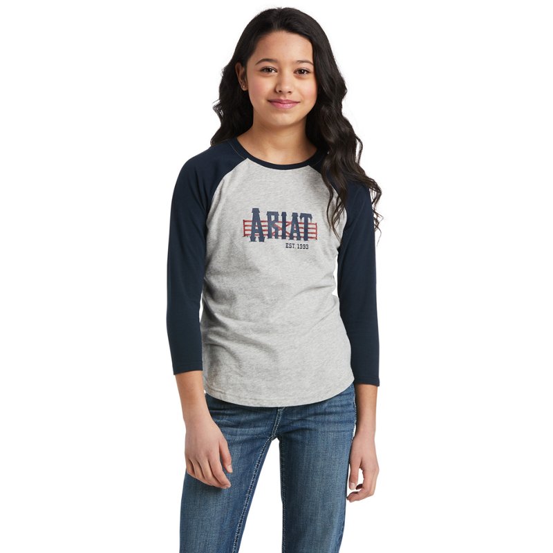 Ariat Girls' R.E.A.L Farm Baseball Tee