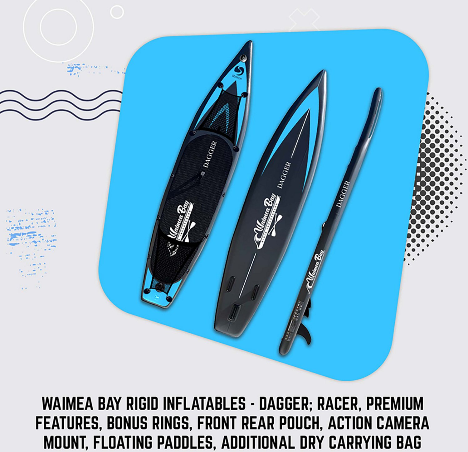Waimea Bay Dagger 12.5' Racer Rigid Inflatable Paddleboard - view number 5