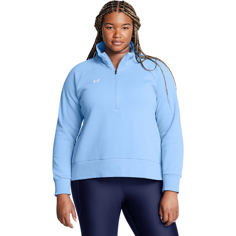 Under Armour Women's Rival Fleece Plus Size Half Zip Hoodie Blue, 1X - Women's Athletic Fleece at Academy Sports