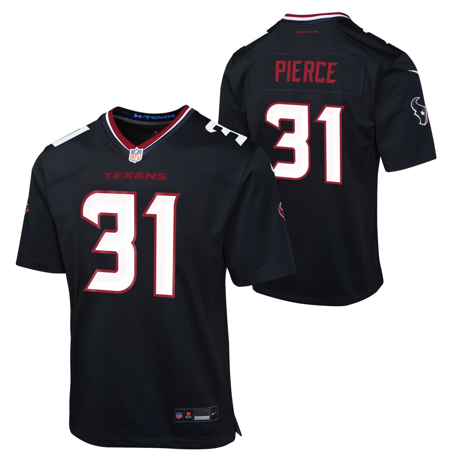 Nike Boys' Houston Texans Dameon Pierce #31 Home Game Player Jersey - view number 3