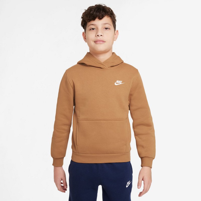 Nike Kids' Sportswear Club Fleece Hoodie Flax, X-Small - Boy's Fleece at Academy Sports