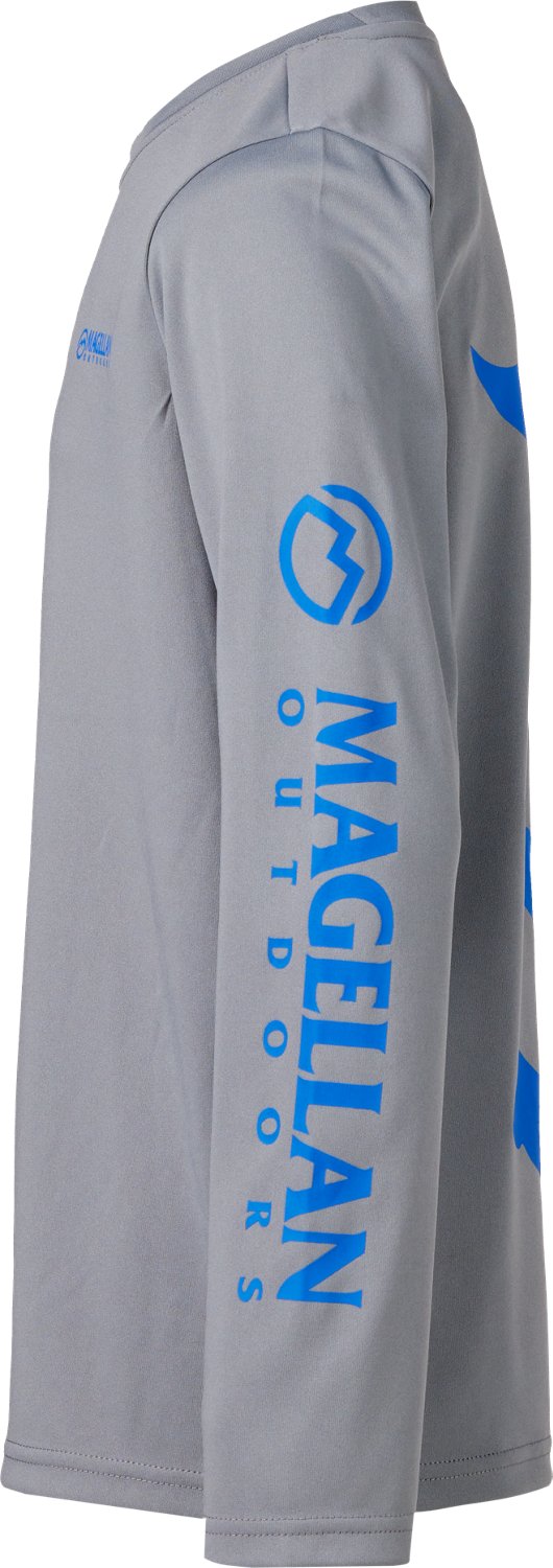 Magellan Outdoors Boys' FishGear Casting Crew Fish Print Long Sleeve T-shirt                                                     - view number 3