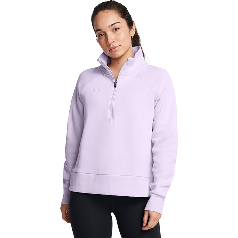 Under Armour Women's Rival Fleece 1/2 Zip Sweatshirt Salt Purple/White, Medium - Women's Athletic Fleece at Academy Sports