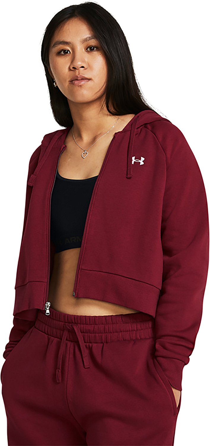 Under Armour Women's Rival Fleece Full-Zip Crop Sweatshirt                                                                      