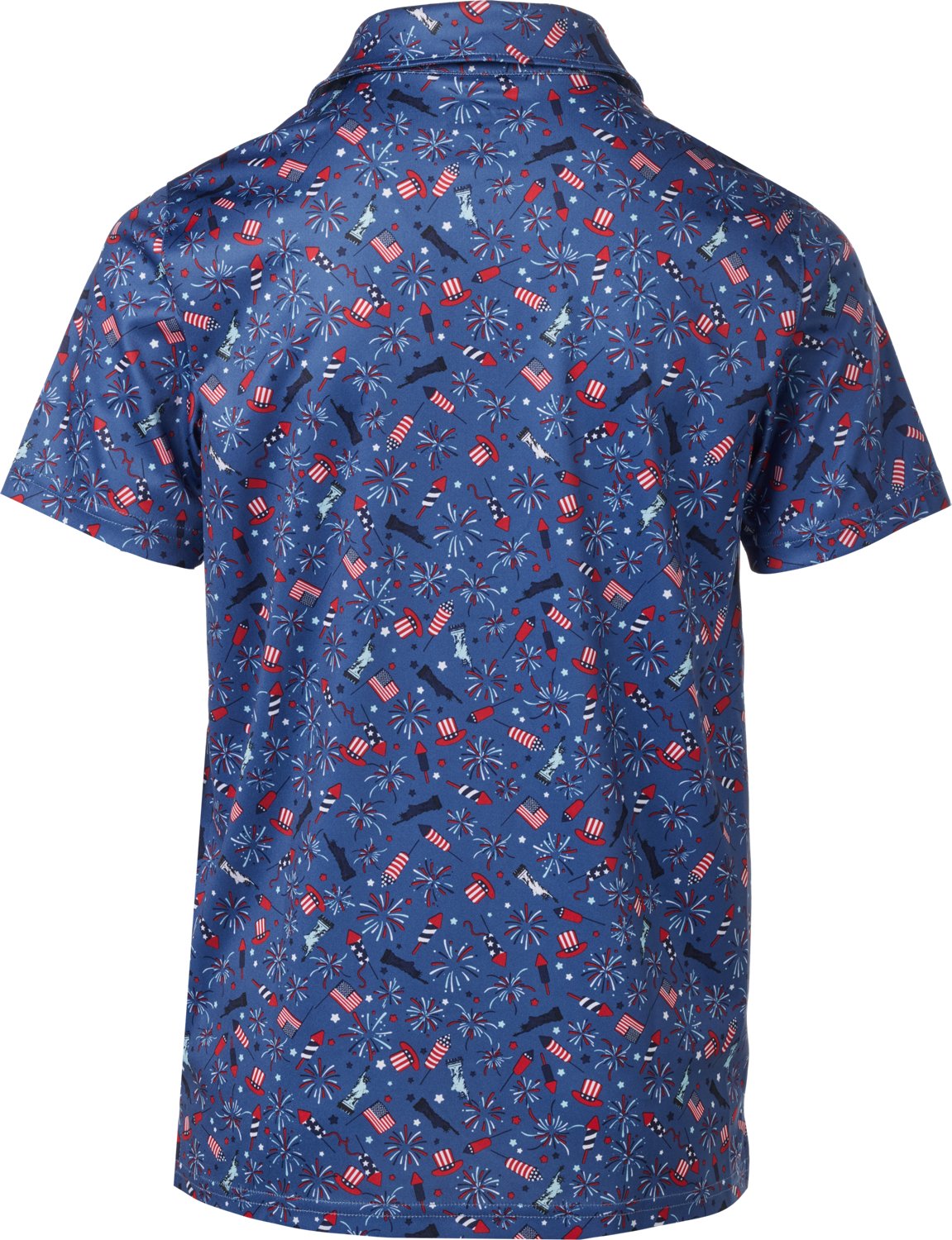 BCG Boys' Golf Patriotic Print Short Sleeve Polo Shirt                                                                           - view number 2