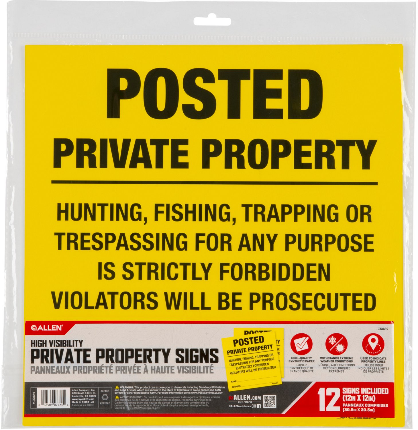Allen Company Posted No Trespassing Signs 12-Pack                                                                                - view number 4