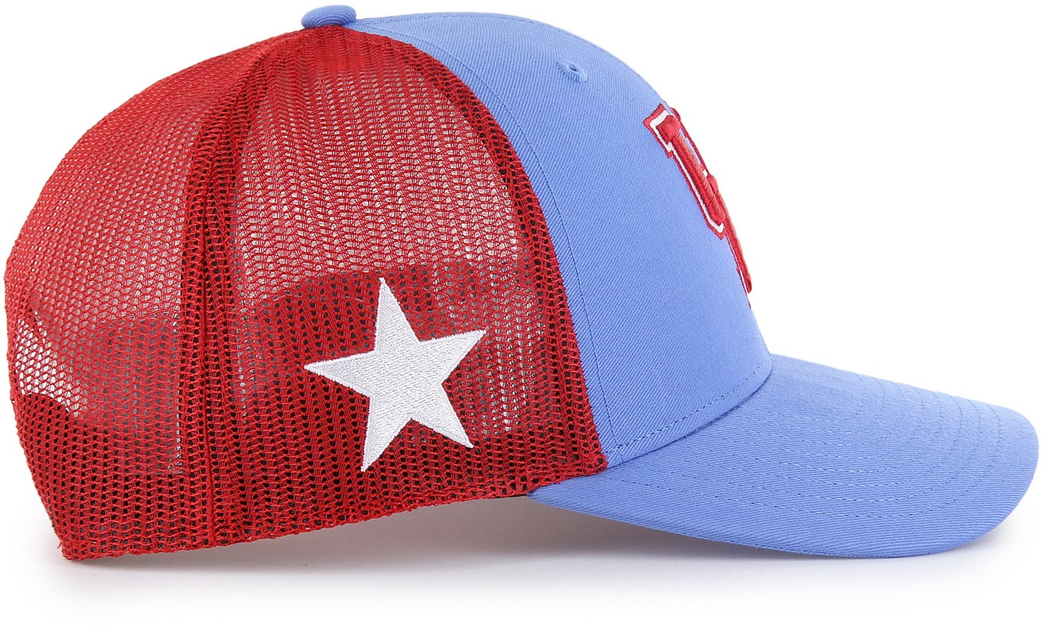 47 University of Houston Blue Primary Logo with Side Star Trucker Cap - view number 3
