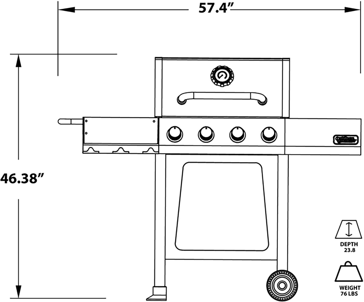 Outdoor Gourmet Classic 4-Burner Gas Grill                                                                                       - view number 3