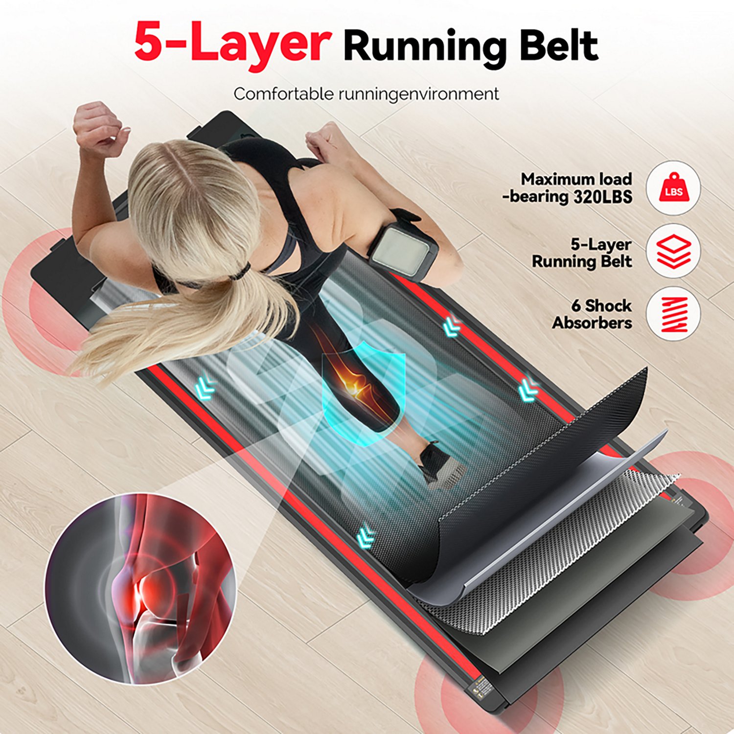 Sperax YS1 Walking Pad Treadmill with Auto Incline - view number 6