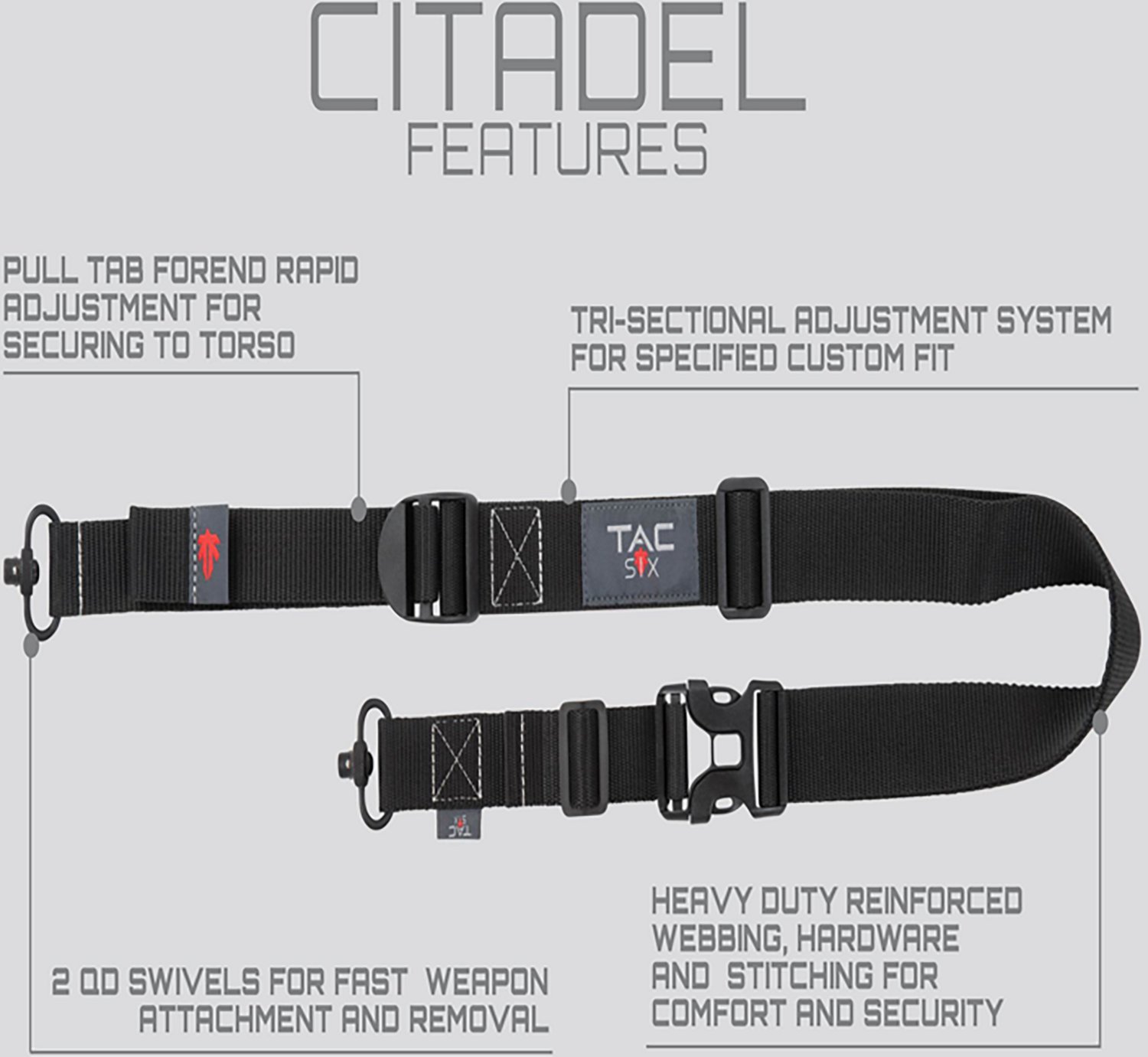 Allen Company Tac-Six Citadel QD Connect Double Point Gun Sling - view number 7