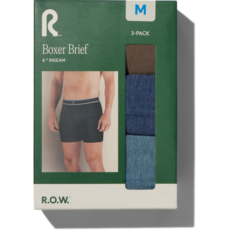 R.O.W. Men's Comfort Underwear 6 in Stone Grey, Large - Men's Athletic Performance Bottoms at Academy Sports