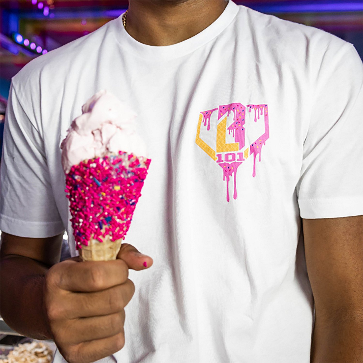 Baseball Lifestyle 101 Adult Ice Cream Graphic T-shirt                                                                           - view number 4