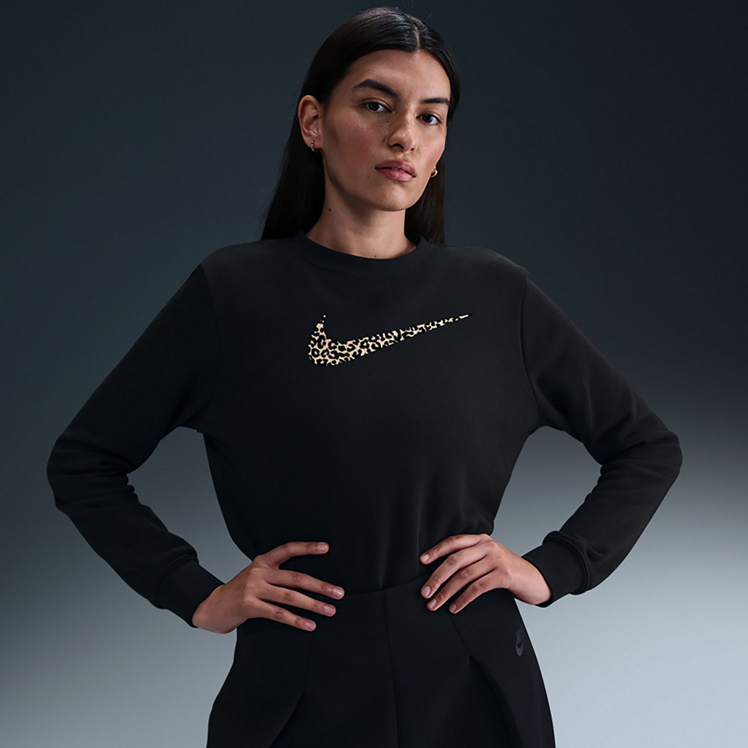 Nike Women's Sportswear Club Crew Leopard Sweatshirt