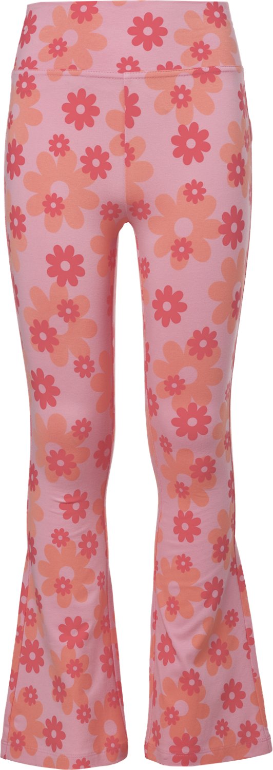 BCG Girls' Cotton Flare Printed Leggings