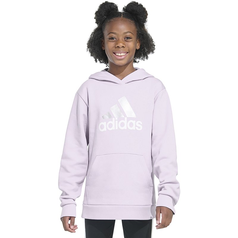 adidas Girls' Essential Graphic Pullover Hoodie #afay Ice Lavender Adi, X-Large - Girl's Fleece at Academy Sports