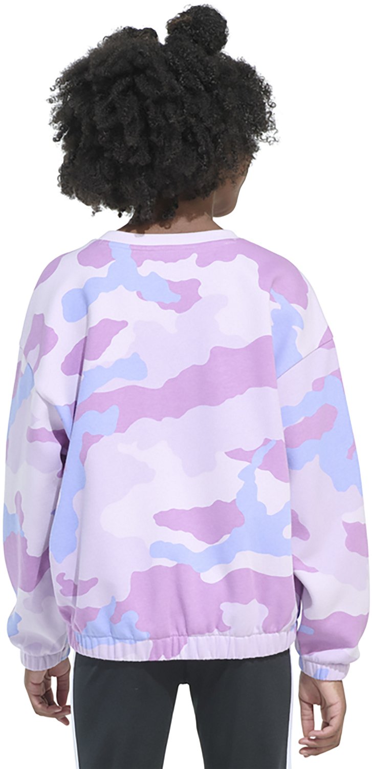 adidas Girls' All Over Print Crew Neck Pullover - view number 2