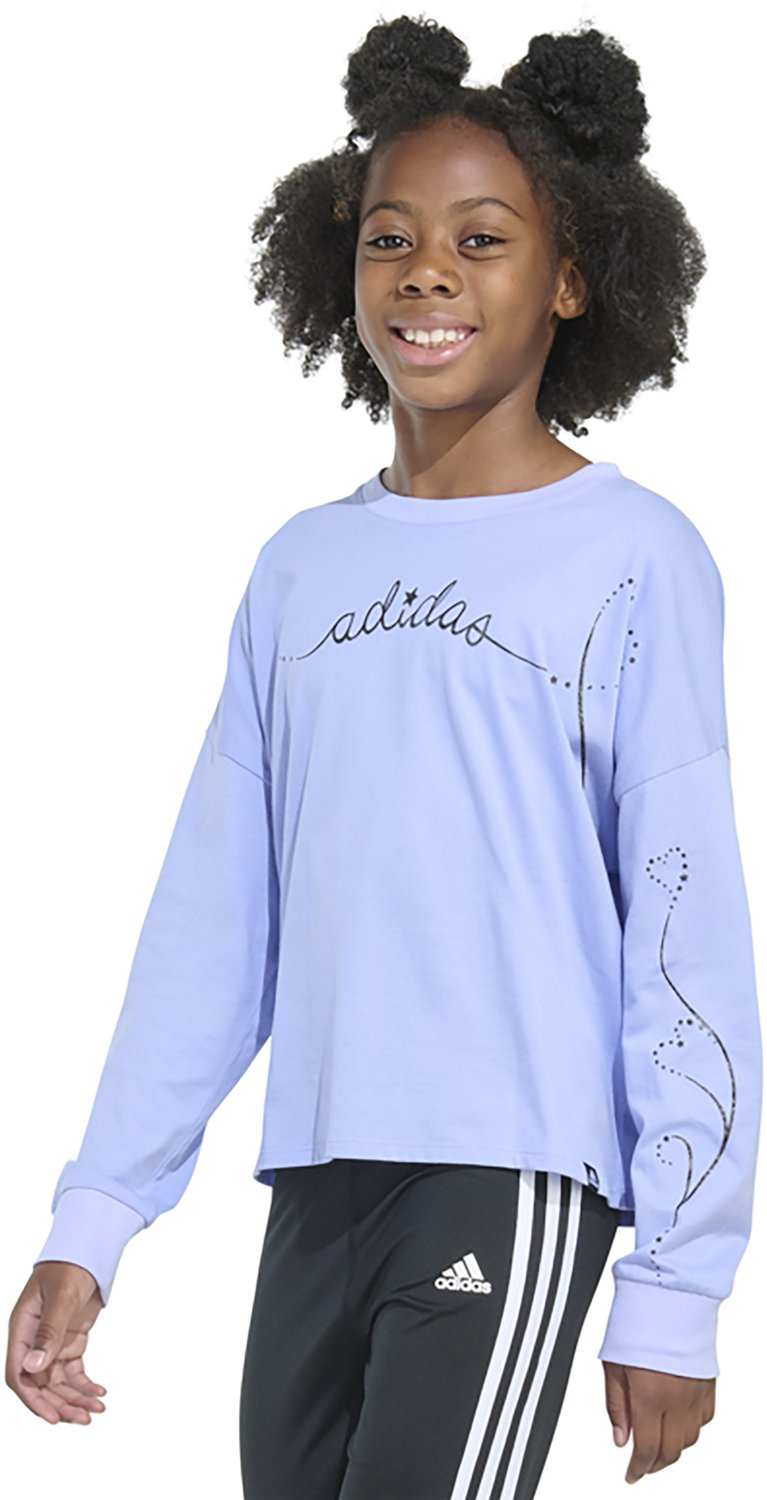 adidas Girl's Long Sleeve Star Waist Crew Tee - view number 3