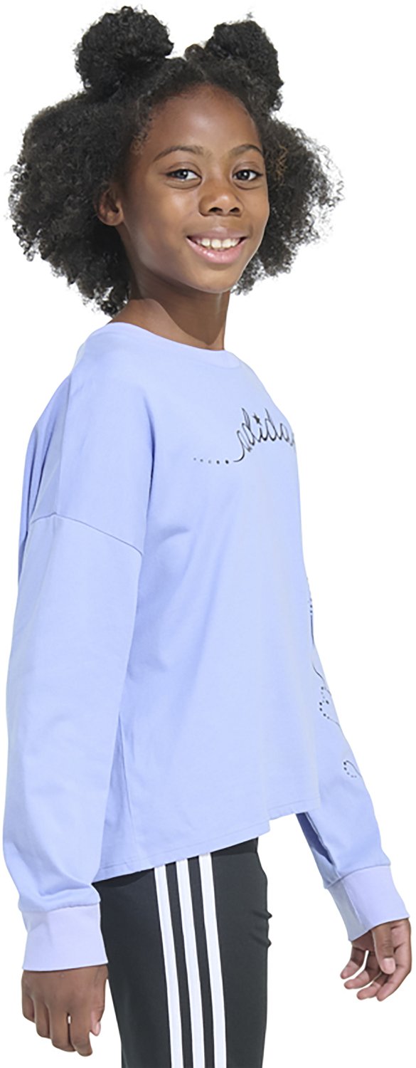 adidas Girl's Long Sleeve Star Waist Crew Tee - view number 4