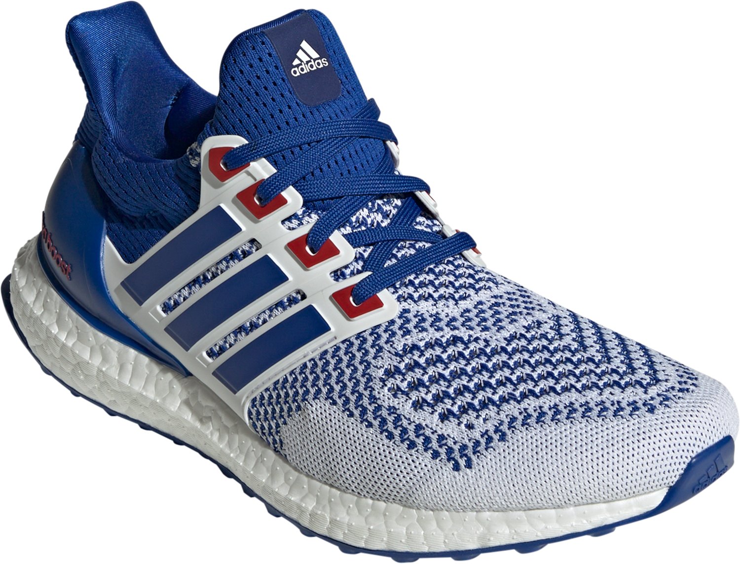 Ultra boost red white blue sales