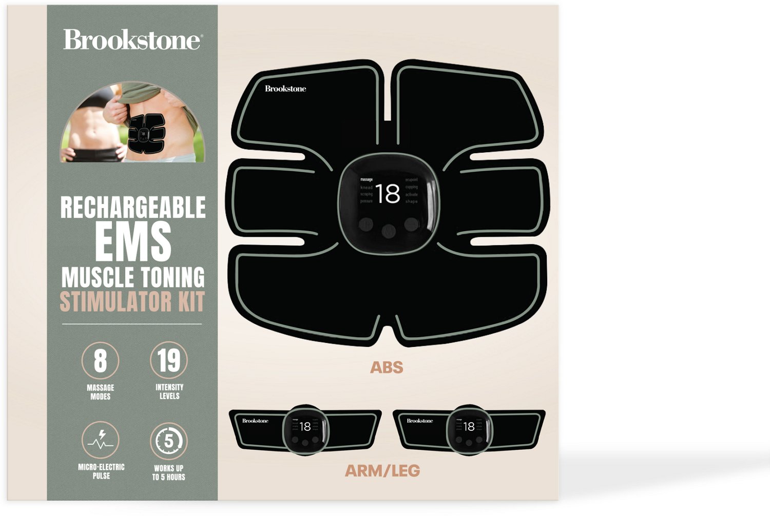 Brookstone 3-in-1 Full Body EMS Muscle Toning & Stimulator Kit - view number 2