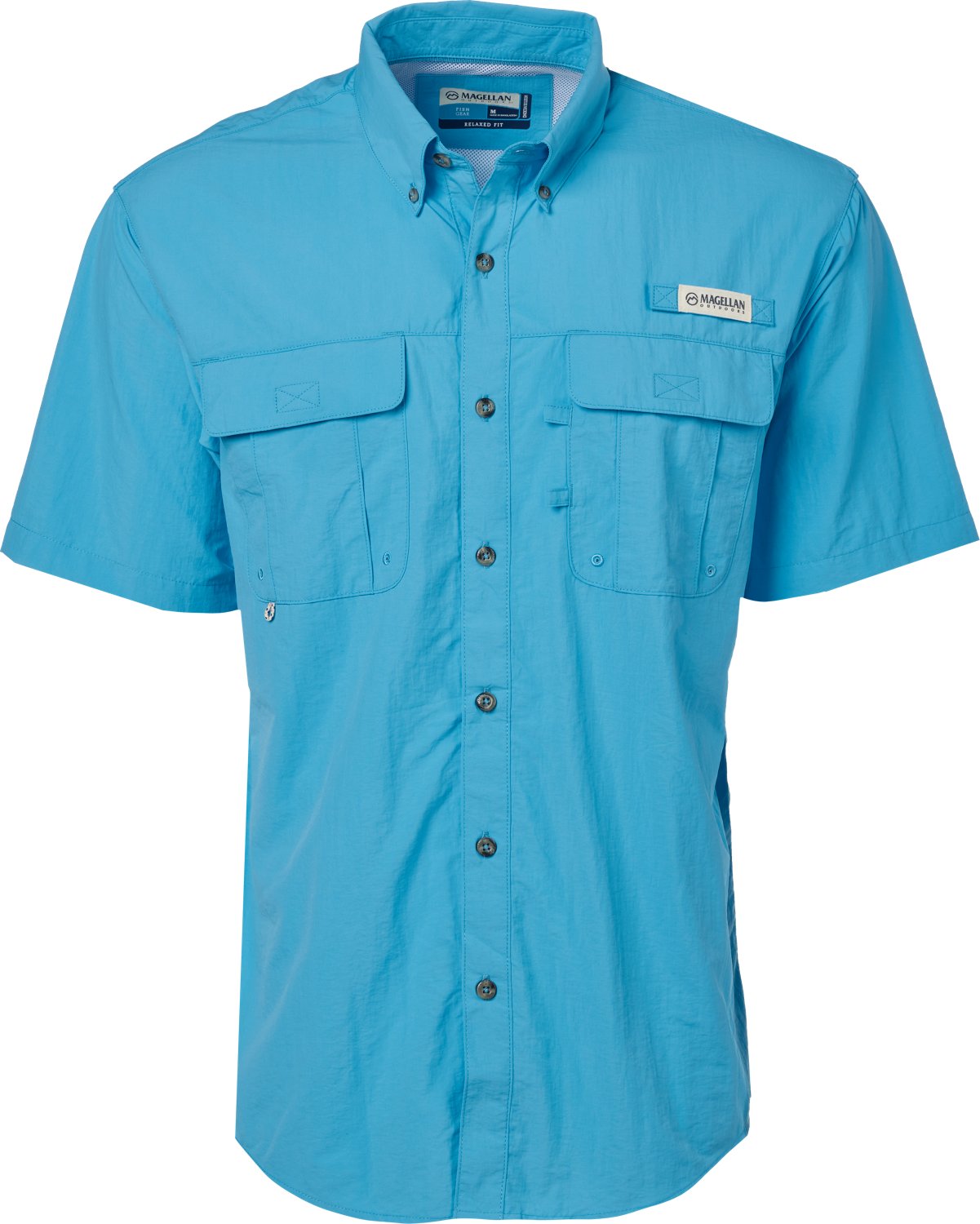 Magellan Outdoors Men's Laguna Madre Solid Short Sleeve Fishing Shirt                                                            - view number 1