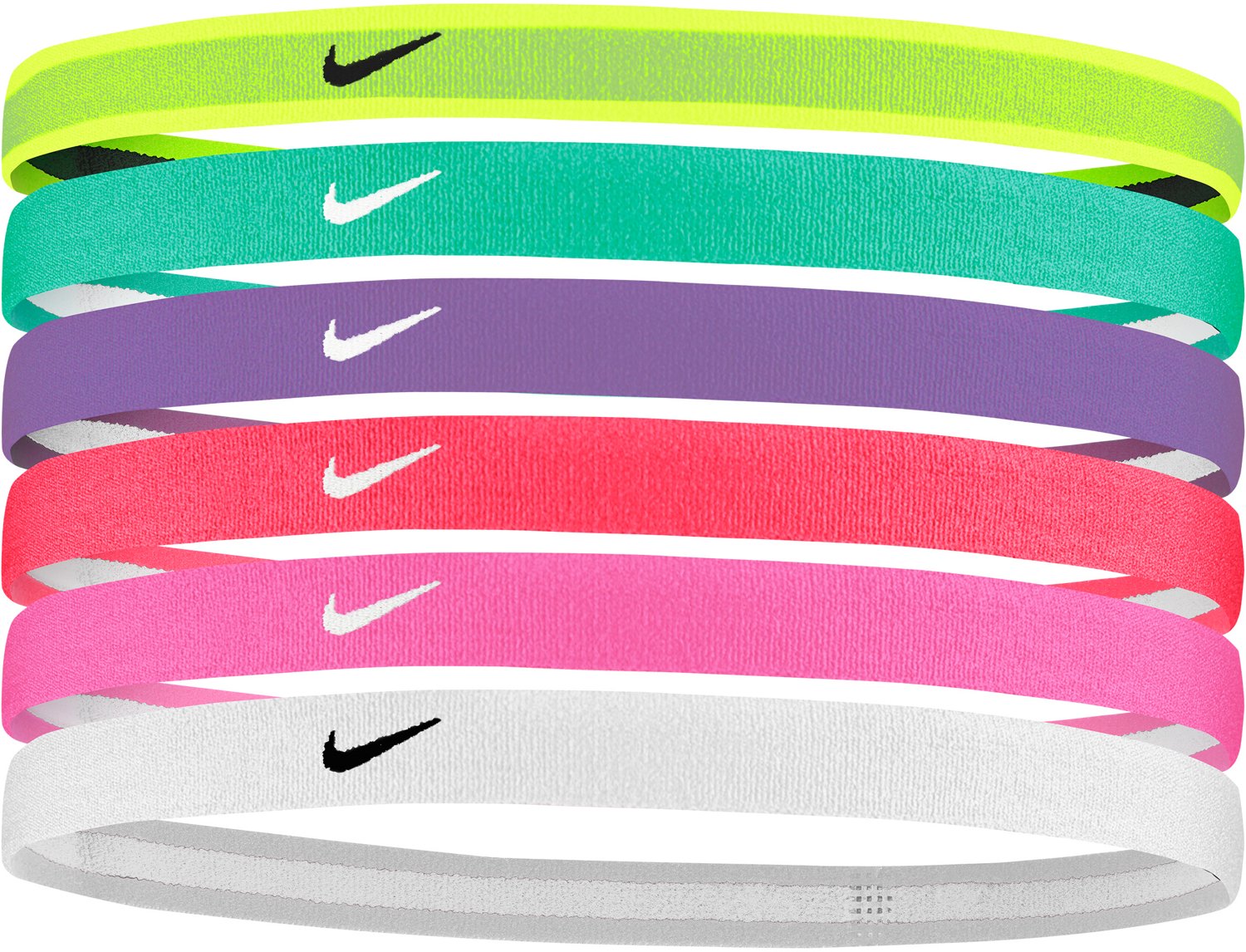 Nike Girls Swoosh Sport Headbands 6 Pack Academy