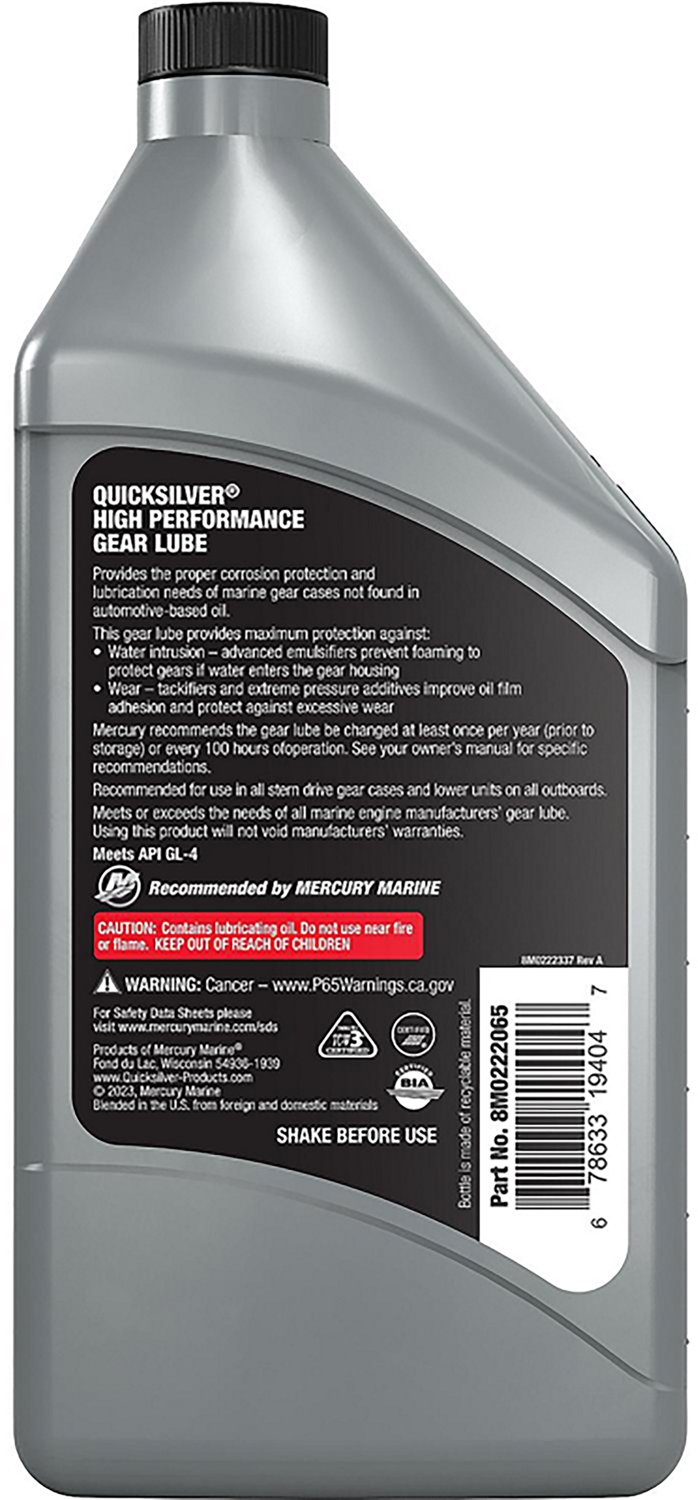 Mercury Marine Quicksilver High Performance 75 qt Gear Lube                                                                      - view number 2