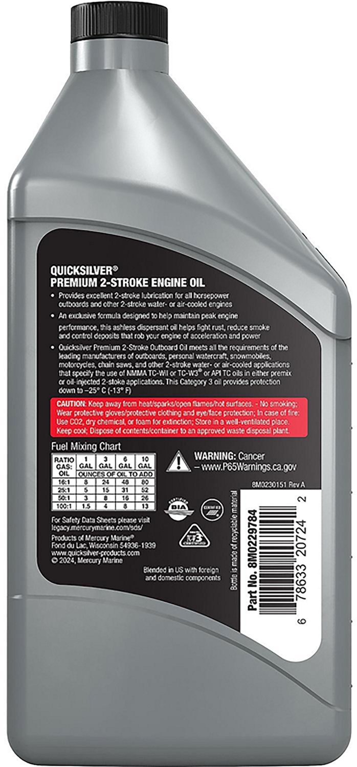 Quicksilver Premium 2-Stroke Engine Oil - 1 Pint                                                                                 - view number 2