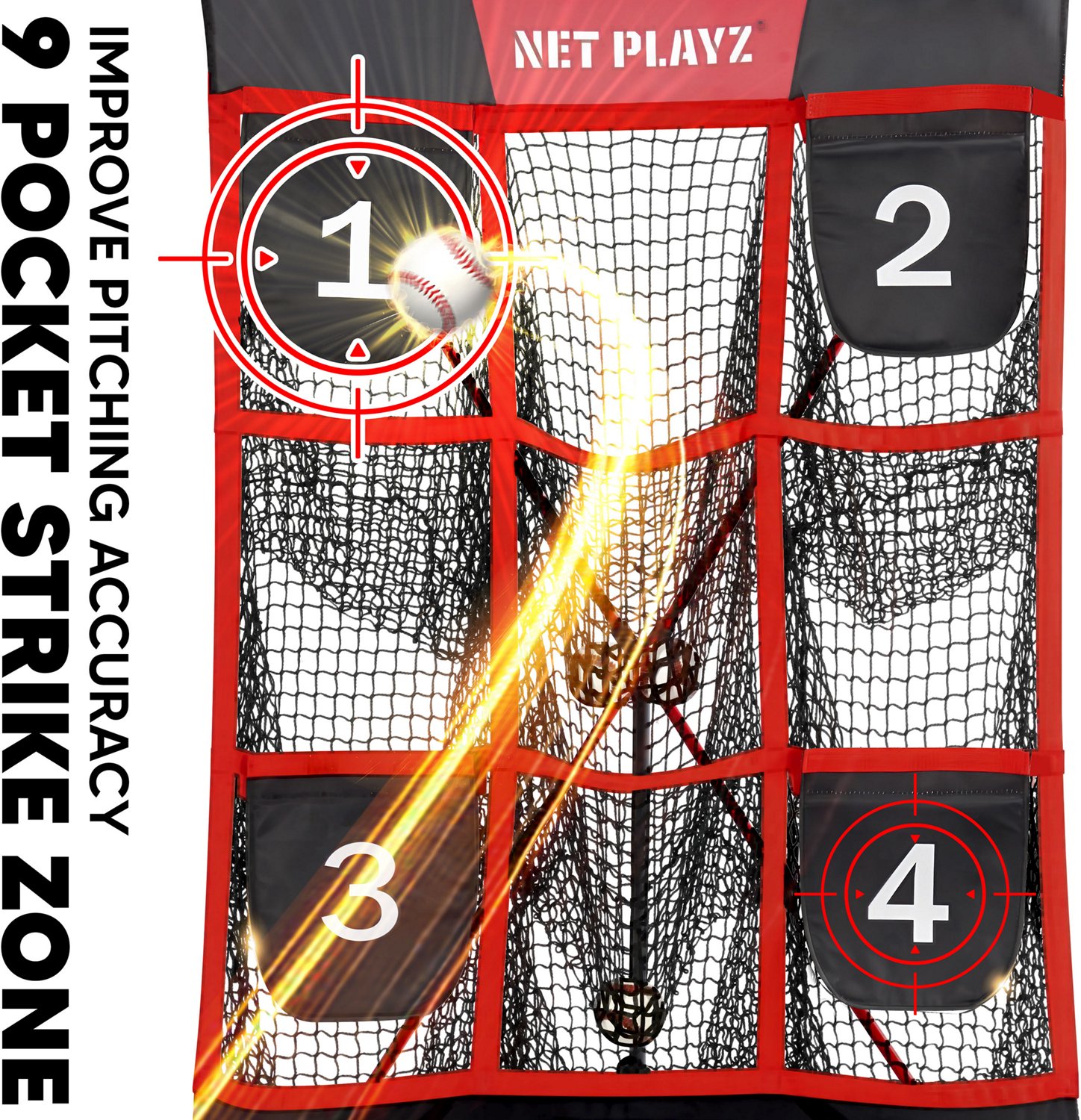 NetPlayz 9 Pocket Strike Zone Pitching Net - view number 2