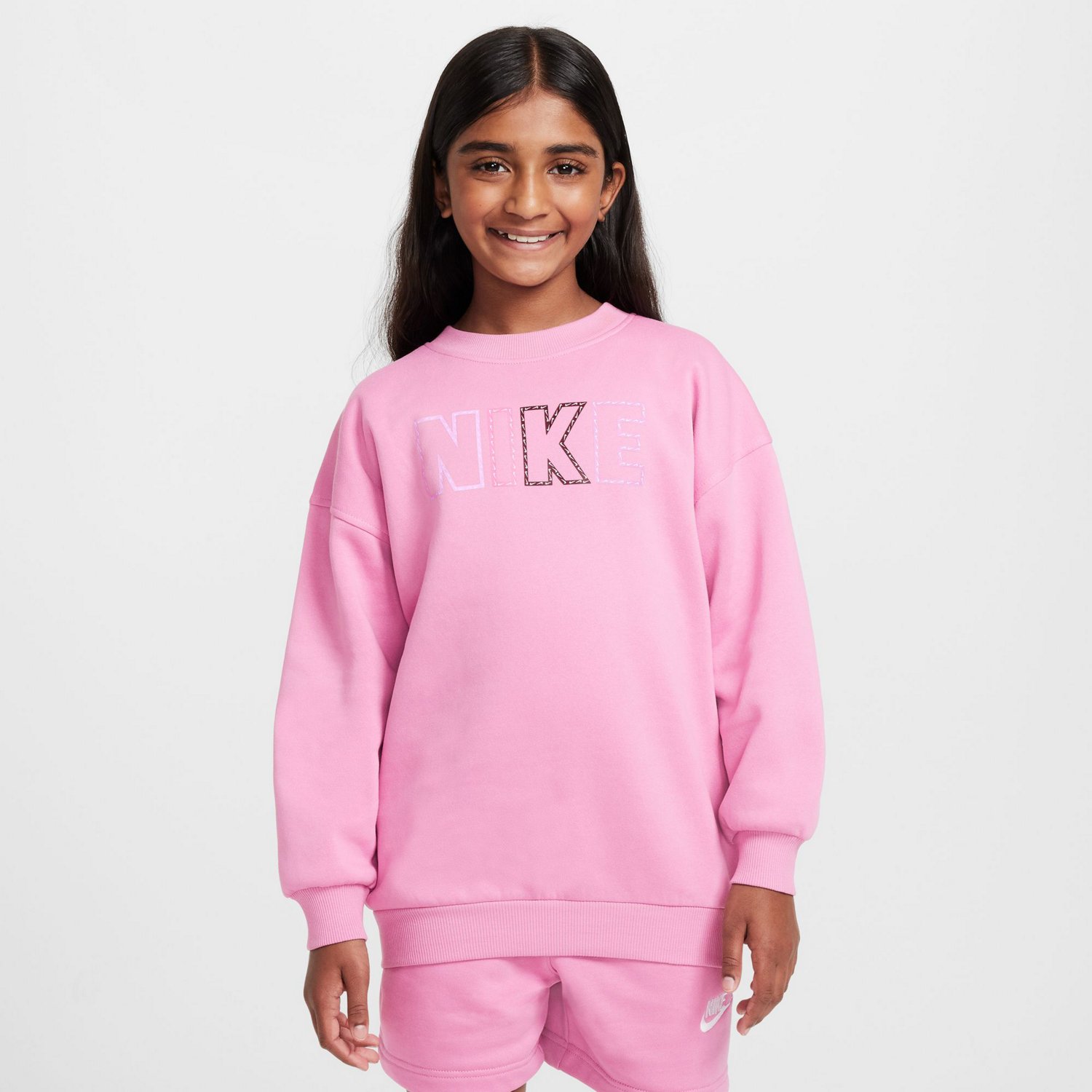 Nike Sportswear Girl s Club Fleece Oversized Crew Neck Sweatshirt Academy