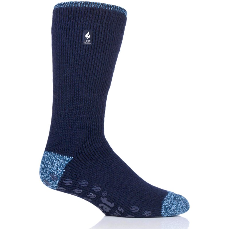 Heat Holders Michael Solid Crew Slipper Socks for Men - Navy
