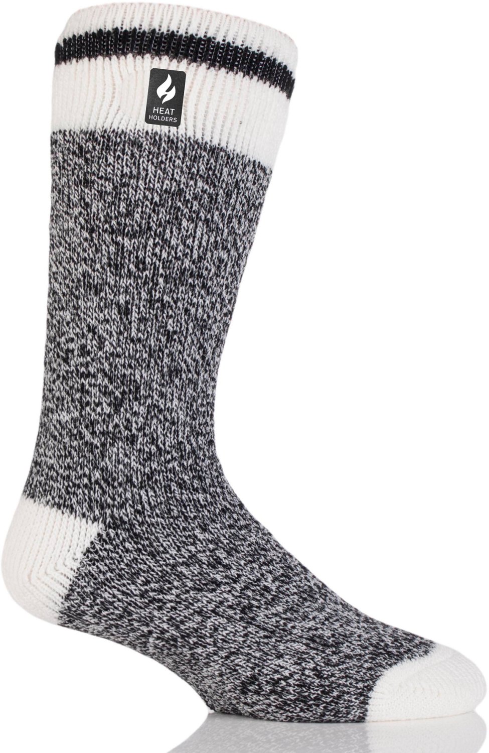 Heat Holders Men's Lite Bunting Cream Block Twist Crew Socks