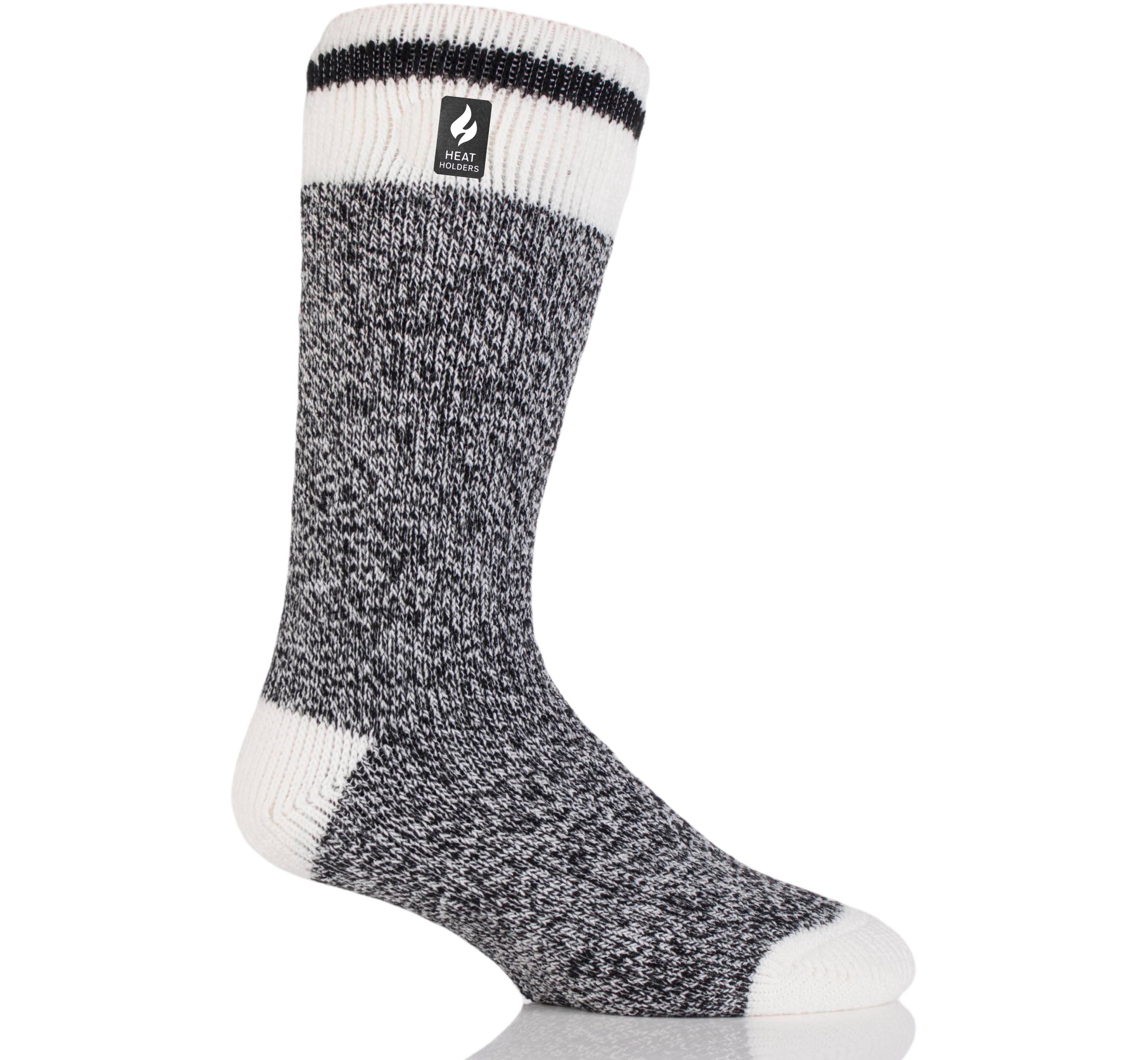 Heat Holders Men's Lite Bunting Cream Block Twist Crew Socks