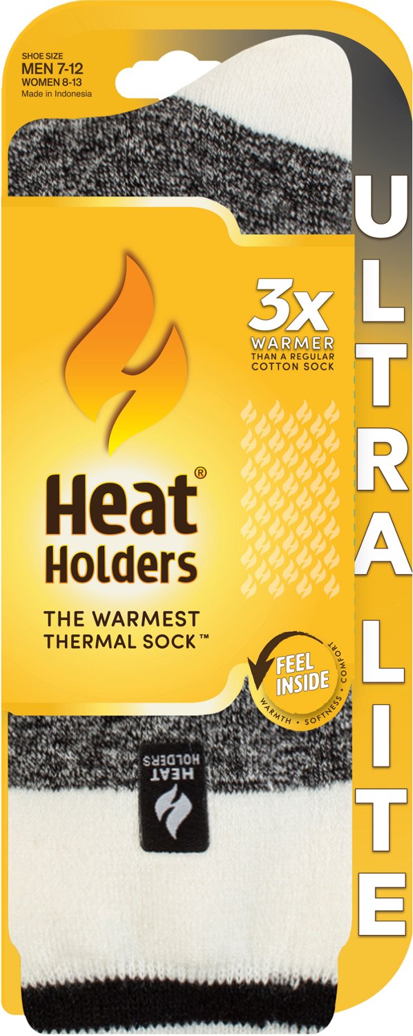 Heat Holders Men's Ultra Lite Lucas Cream Block Twist Crew Socks