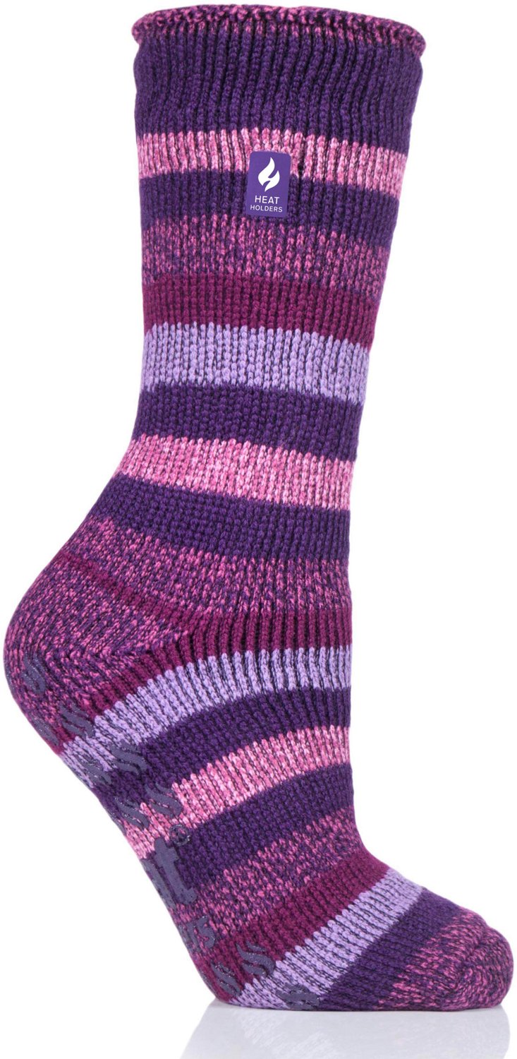 Heat Holders Women's Petunia Stripe Crew Slipper Socks