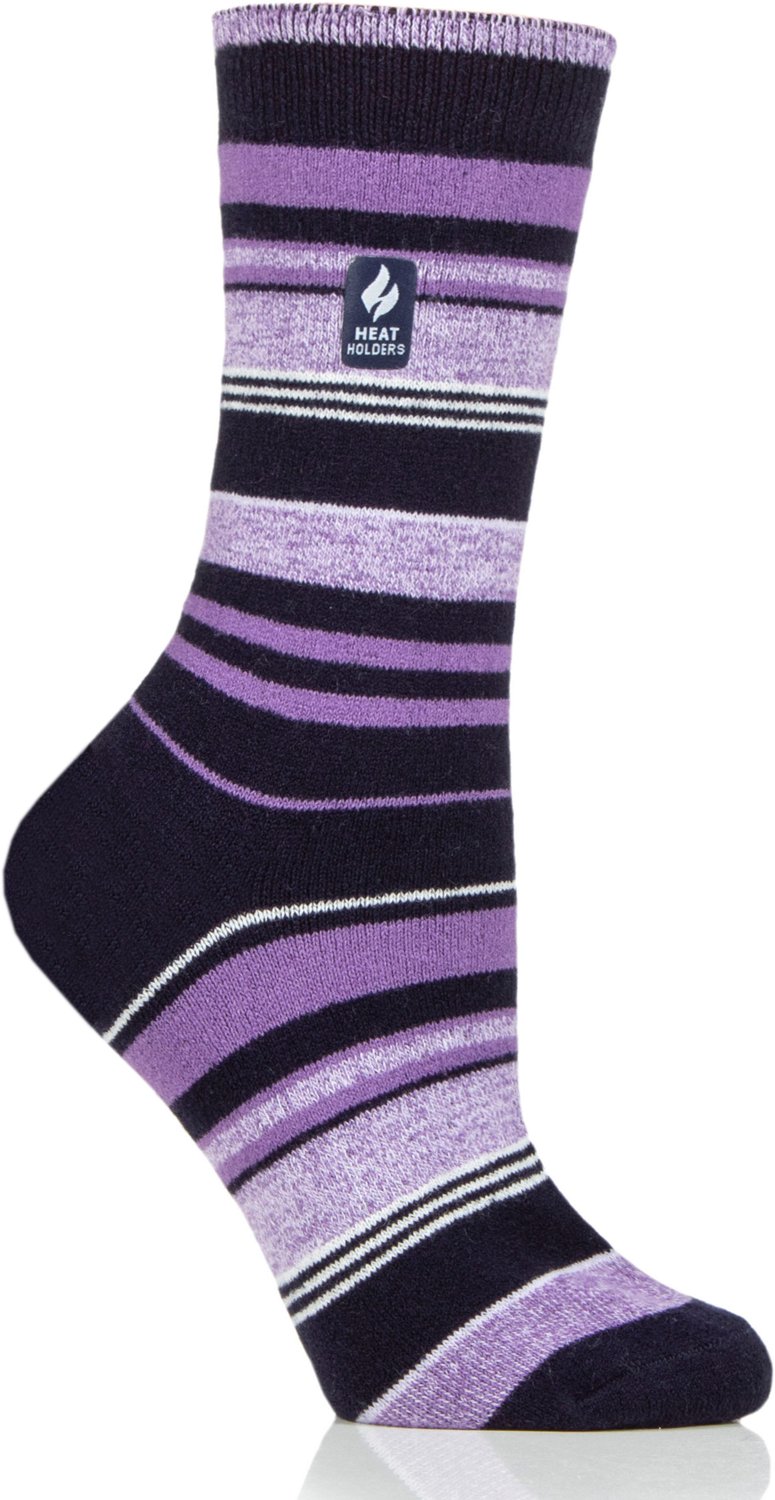 Heat Holders Women's Ultra Lite Heather Stripe Crew Socks