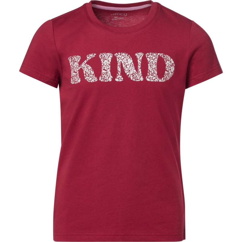 BCG Girls' Lifestyle Short Sleeve Cotton Kind Floral Tee Rio Red, Small - Girl's Athletic Tops at Academy Sports