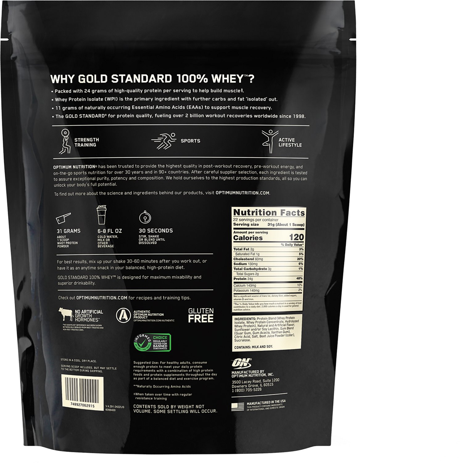 Optimum Nutrition Gold Standard Vanilla Ice Cream 100% Whey Protein Powder - view number 2