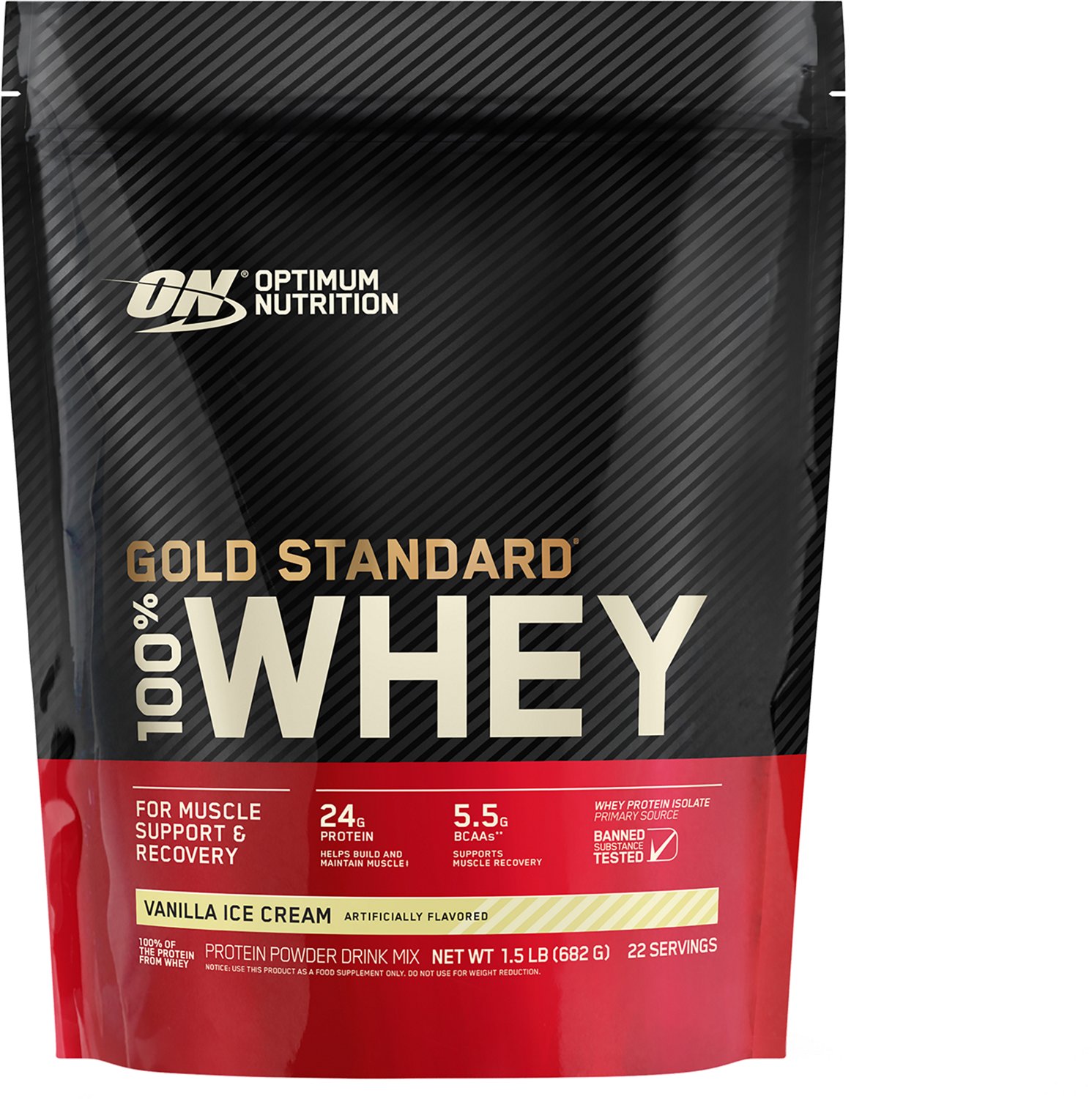 Optimum Nutrition Gold Standard Vanilla Ice Cream 100% Whey Protein Powder                                                       - view number 1