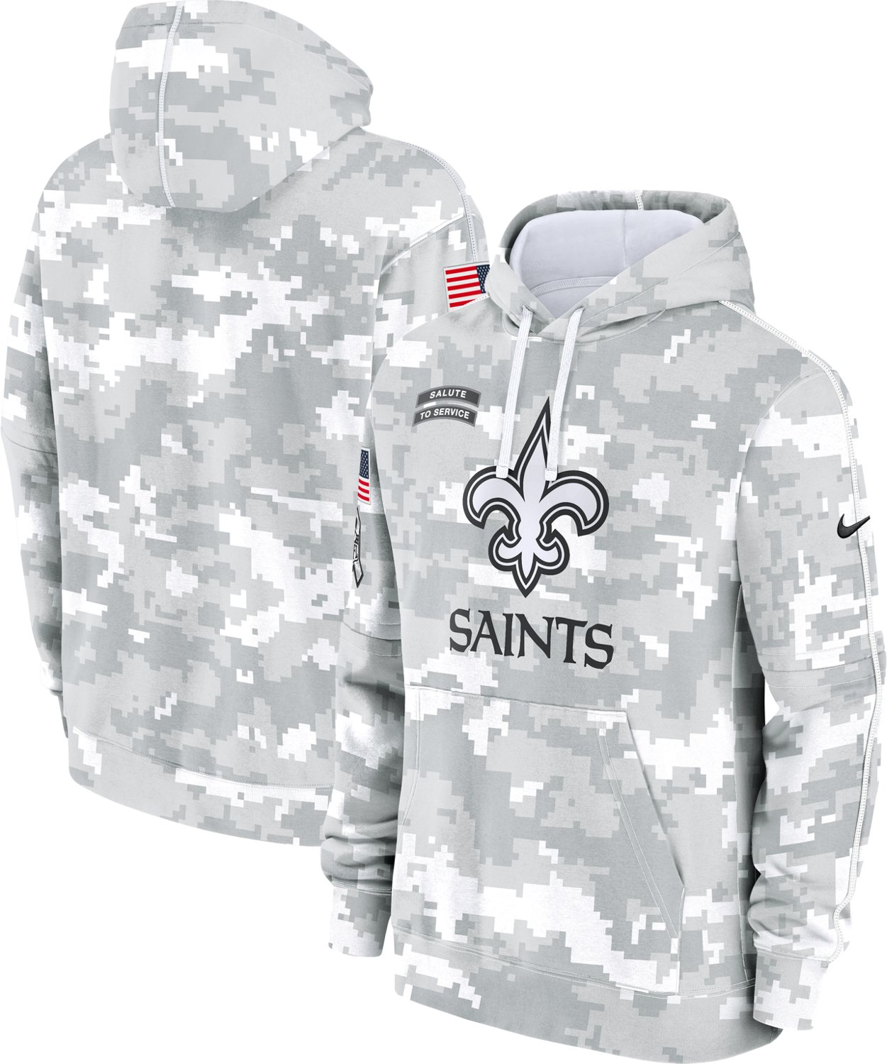 Nike Men's New Orleans Saints Salute To Service Primary Edge Long Sleeve Hoodie